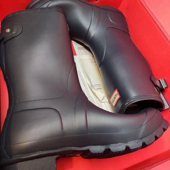 Hunter Original Short Boots Waterproof Rain Navy Blue Womens Size 8 WFS1013RMA - Picture 9 of 11